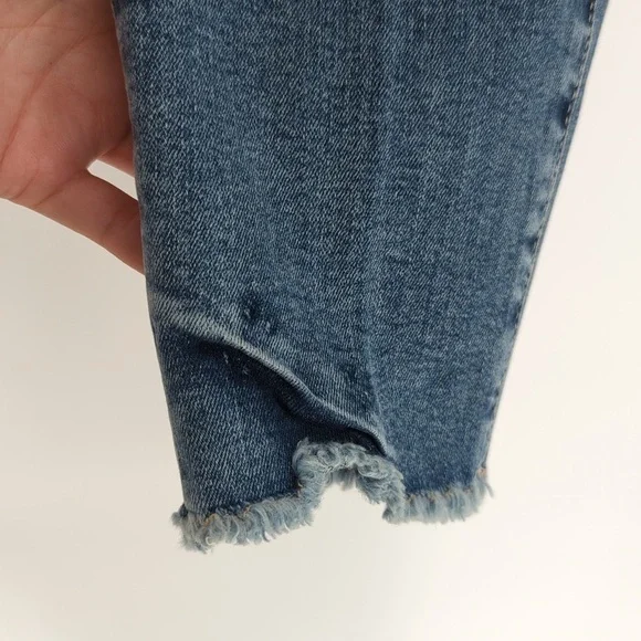 Good American Fringe High Rise Skinny Jeans Blue 10/30 distressed streetwear - Picture 8 of 11